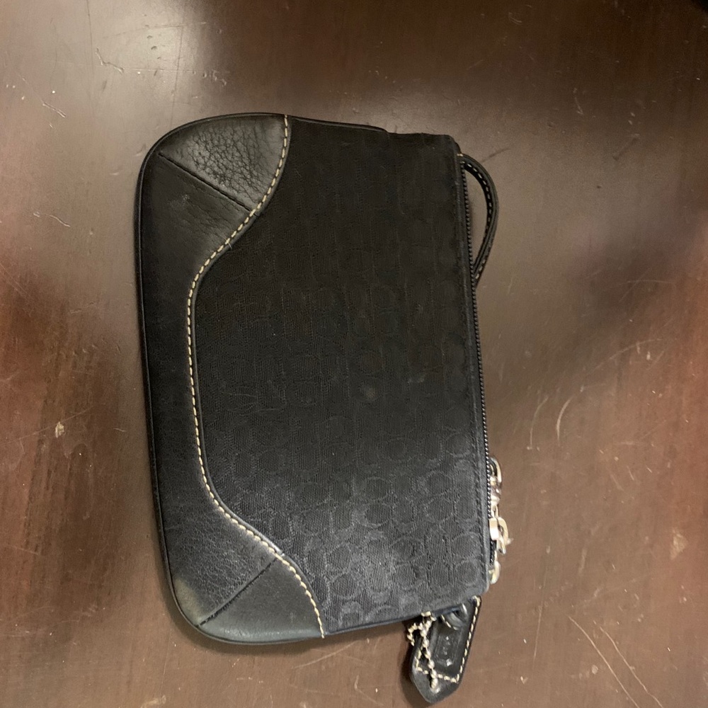 Coach black wristlet